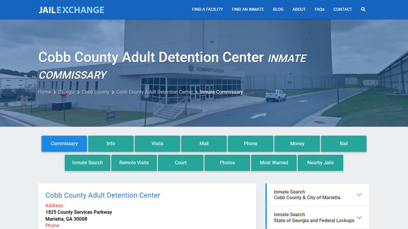 Cobb County Adult Detention Center Inmate Commissary - Jail Exchange